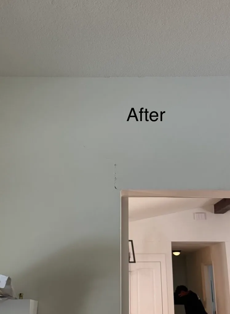 The interior drywall crack closed after A-Custom leveled the foundation